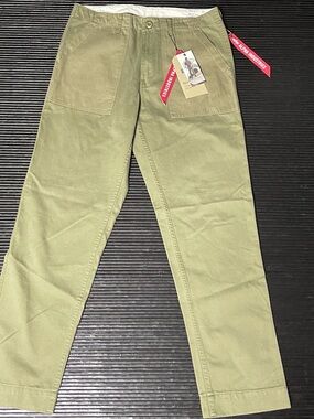 Alpha Industries Olive Green Workwear Pants with Red Ribbon Tag